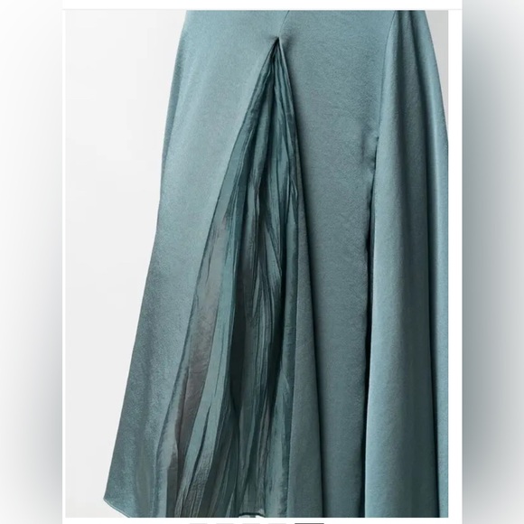 Vince Pleat-Detail Midi Skirt Drape Asymmetric Hem , size 0/XS - Picture 9 of 13